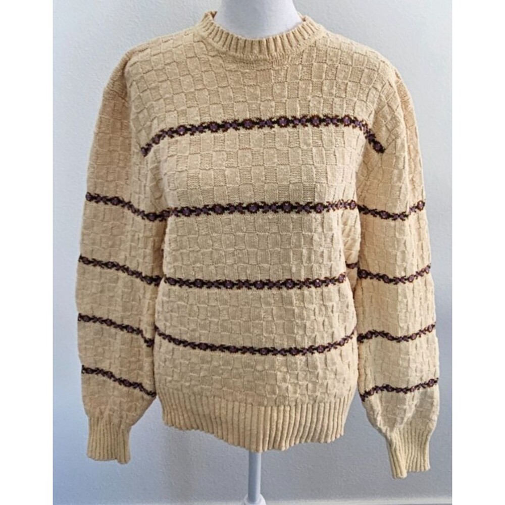 ALAN FLUSSER WOMENS LARGE VINTAGE KNIT SWEATER DRY CLEAN ONLY